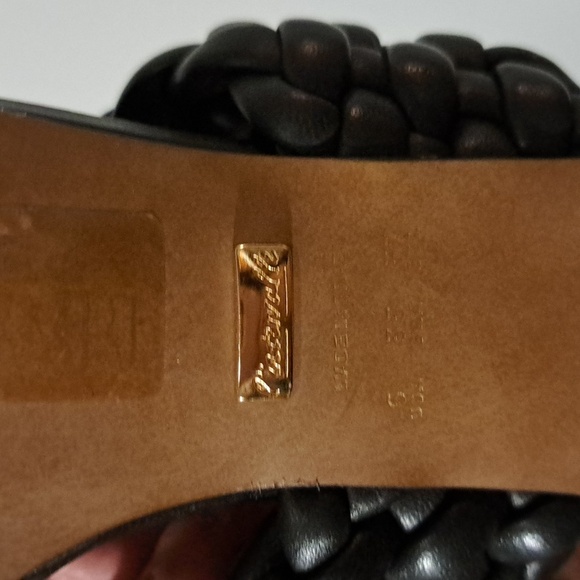 #76 Leather High Heeled Sandals With Thick Front Braided Straps (Pintervalle) - Picture 2 of 5